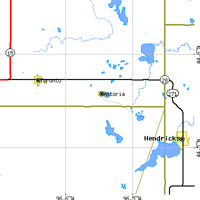 Zip code 57213 close-up map