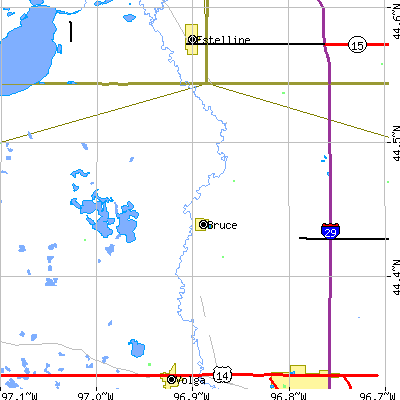 Zip code 57220 close-up map