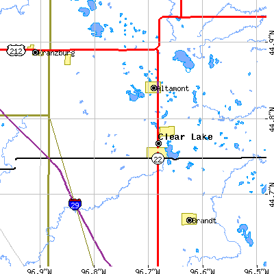 Zip code 57226 close-up map