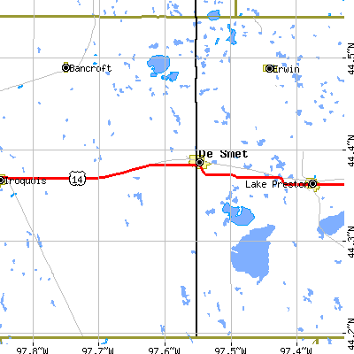 Zip code 57231 close-up map