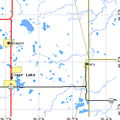 Zip code 57237 close-up map