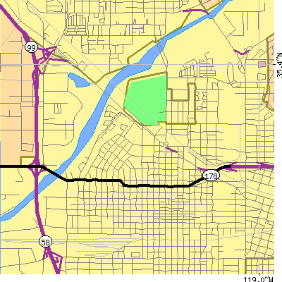 Zip code 93301 close-up map