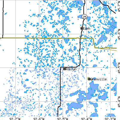 Zip code 57261 close-up map