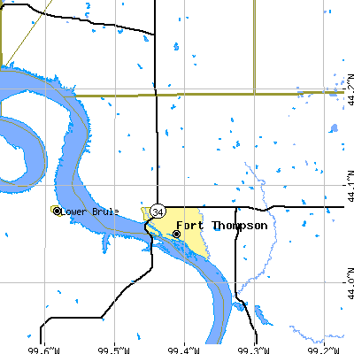 Zip code 57339 close-up map