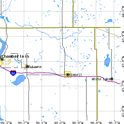 Zip code 57355 close-up map