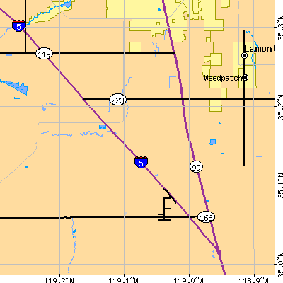 Zip code 93313 close-up map