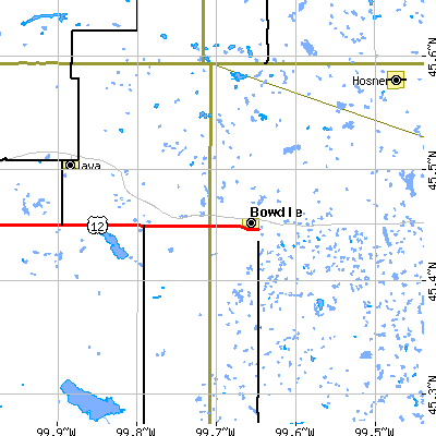 Zip code 57428 close-up map
