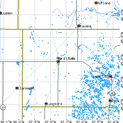 Zip code 57430 close-up map