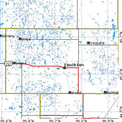 Zip code 57438 close-up map