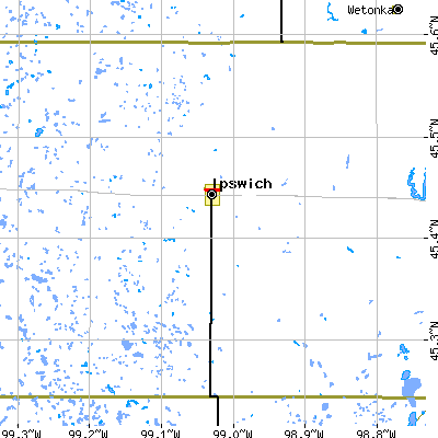 Zip code 57451 close-up map