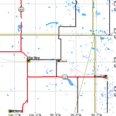Zip code 57452 close-up map