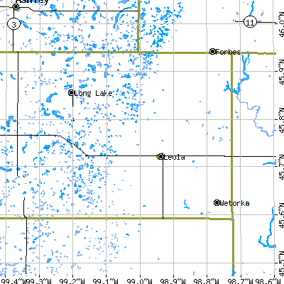 Zip code 57456 close-up map