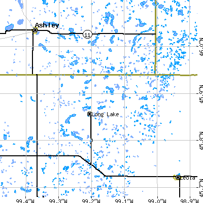 Zip code 57457 close-up map