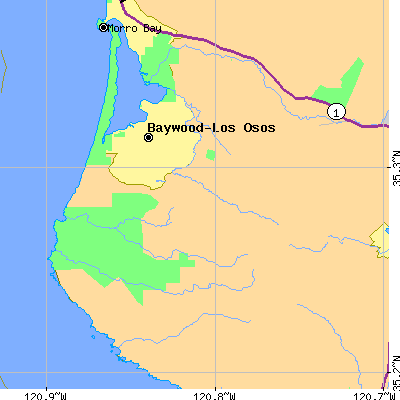 Zip code 93402 close-up map