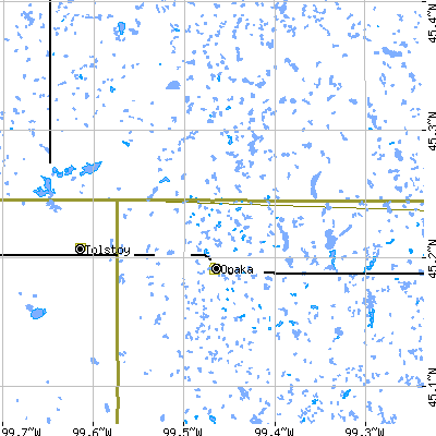 Zip code 57466 close-up map