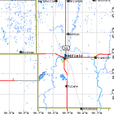 Zip code 57469 close-up map