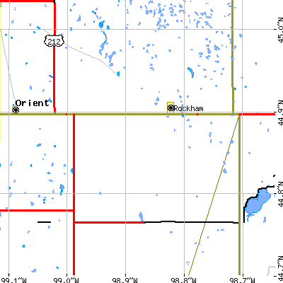 Zip code 57470 close-up map