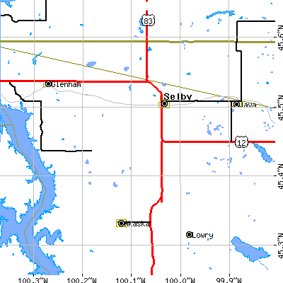 Zip code 57472 close-up map