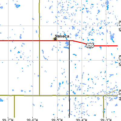 Zip code 57473 close-up map