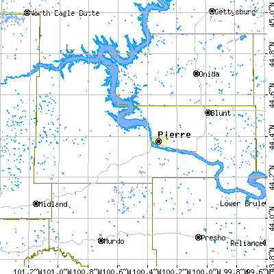 Zip code 57532 close-up map