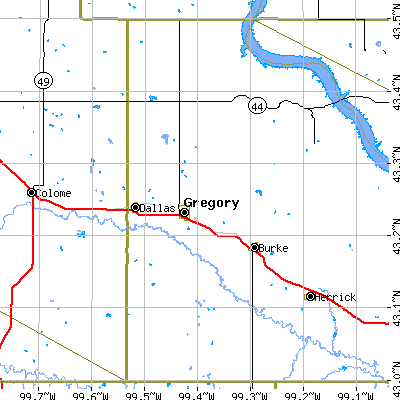 Zip code 57533 close-up map