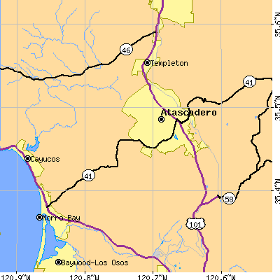 Zip code 93422 close-up map