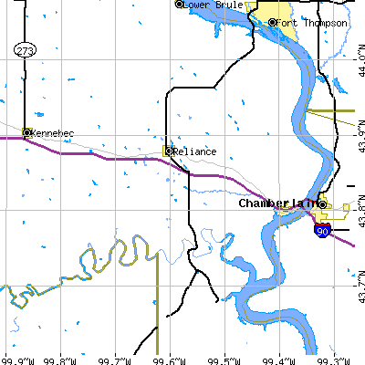 Zip code 57569 close-up map