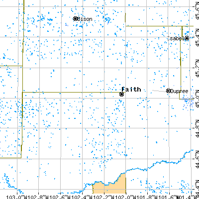 Zip code 57626 close-up map