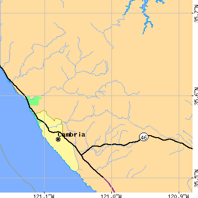 Zip code 93428 close-up map