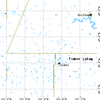 Zip code 57633 close-up map