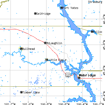 Zip code 57642 close-up map