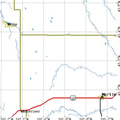 Zip code 57714 close-up map