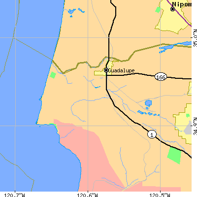 Zip code 93434 close-up map