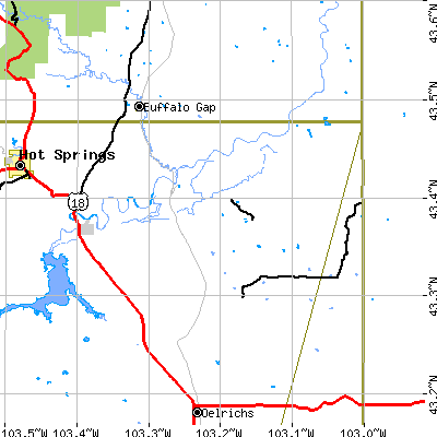 Zip code 57766 close-up map