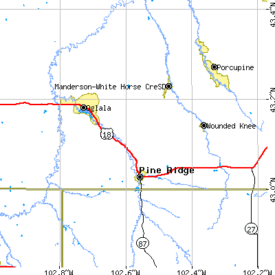 Zip code 57770 close-up map