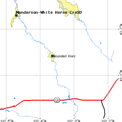 Zip code 57794 close-up map