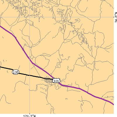 Zip code 93440 close-up map