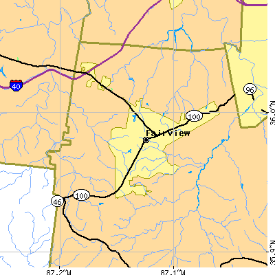 Zip code 37062 close-up map