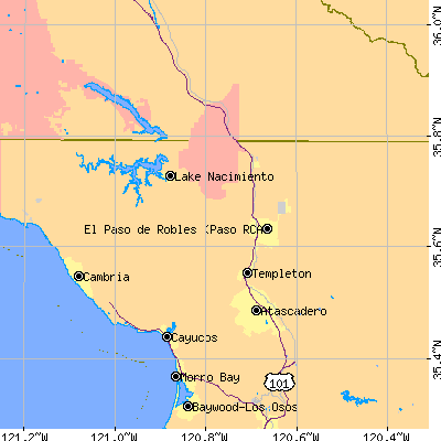 Zip code 93446 close-up map