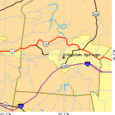 Zip code 37082 close-up map