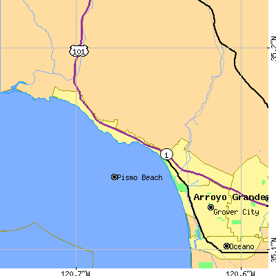 Zip code 93449 close-up map