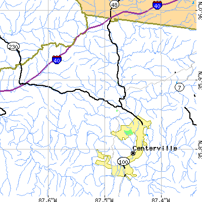 Zip code 37137 close-up map