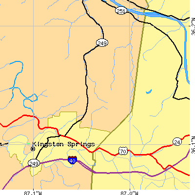 Zip code 37143 close-up map