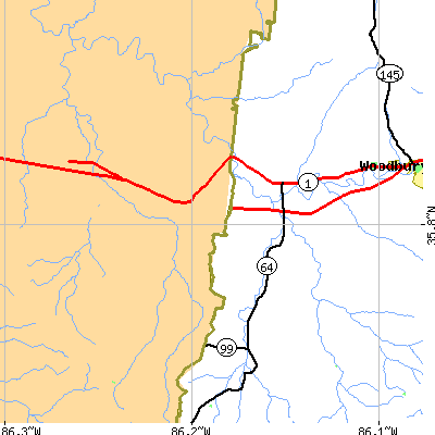 Zip code 37149 close-up map