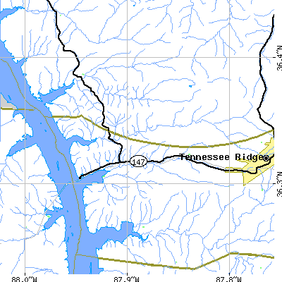 Zip code 37175 close-up map