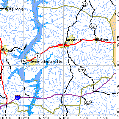 Zip code 37185 close-up map