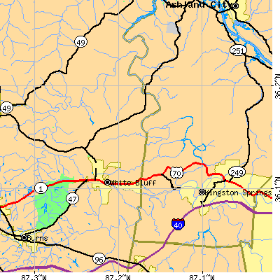 Zip code 37187 close-up map