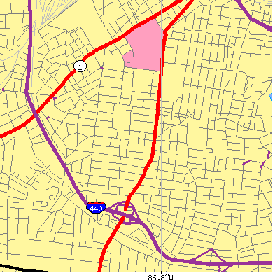 Zip code 37212 close-up map