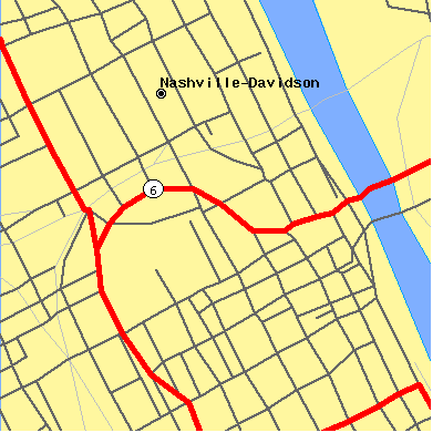 Zip code 37219 close-up map