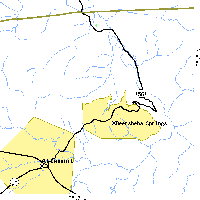 Zip code 37305 close-up map